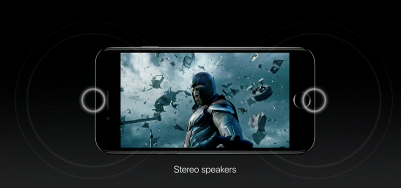 iPhone 7 has stereo speakers
