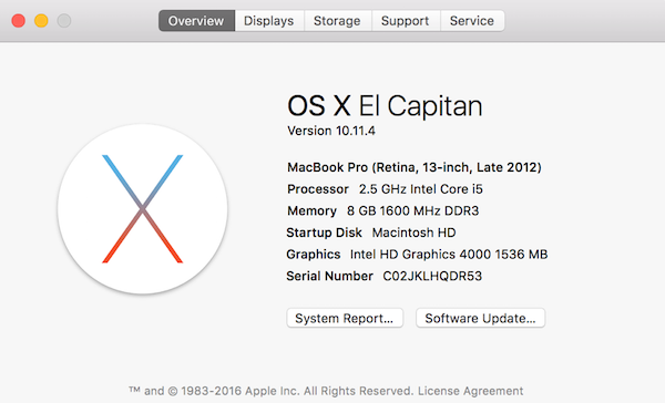 OS X 10.11.4 new update