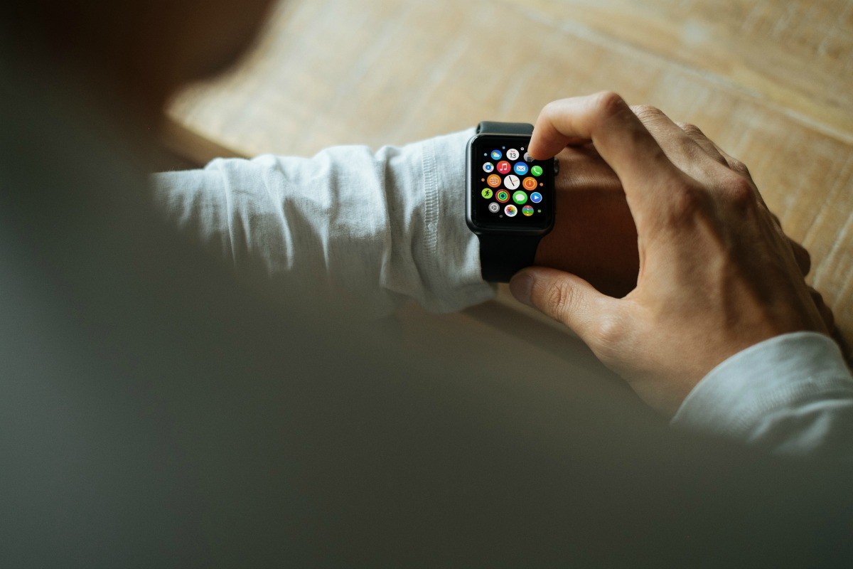 Man with Apple Watch