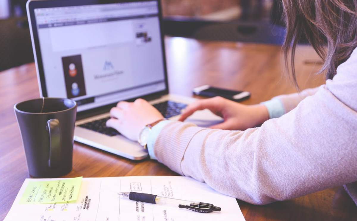 Woman working on computer