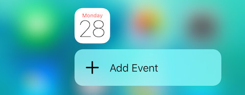 Calendar 3D Touch shortcut