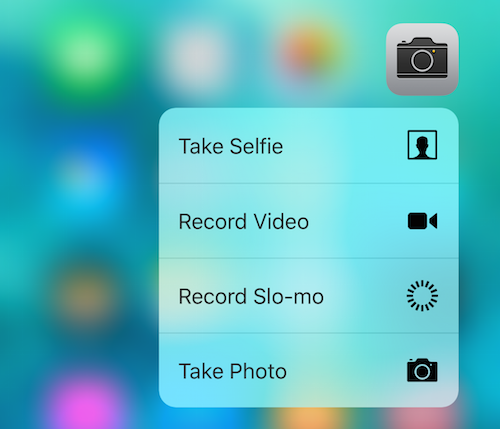 camera 3d touch shortcut