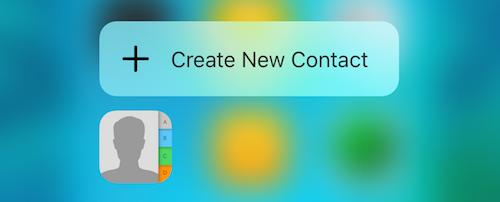 contacts 3d touch shortcut