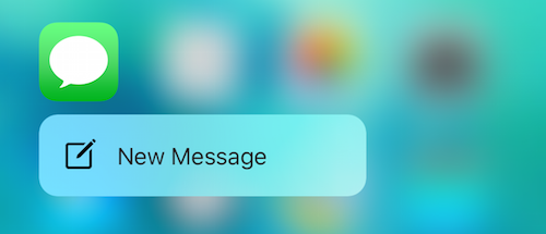 messages 3d touch shortcut