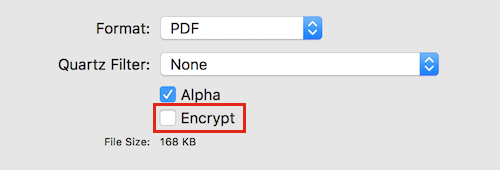 Encrypting files in Preview
