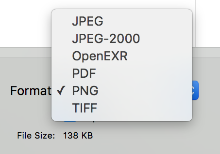 Exporting files in Preview