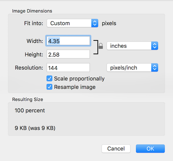 adjusting the file size of a document in Preview