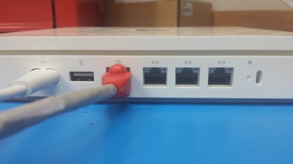 Rear Port Panel of an Airport Router