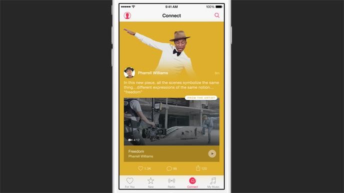 The Connect section of Apple Music