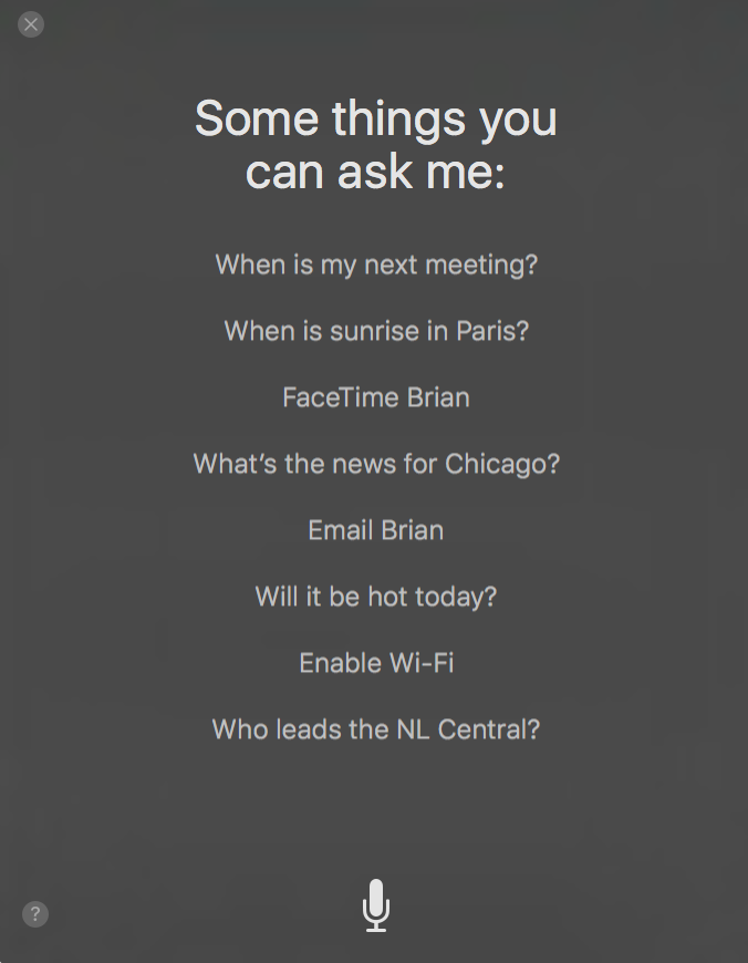 Siri in macOS Sierra