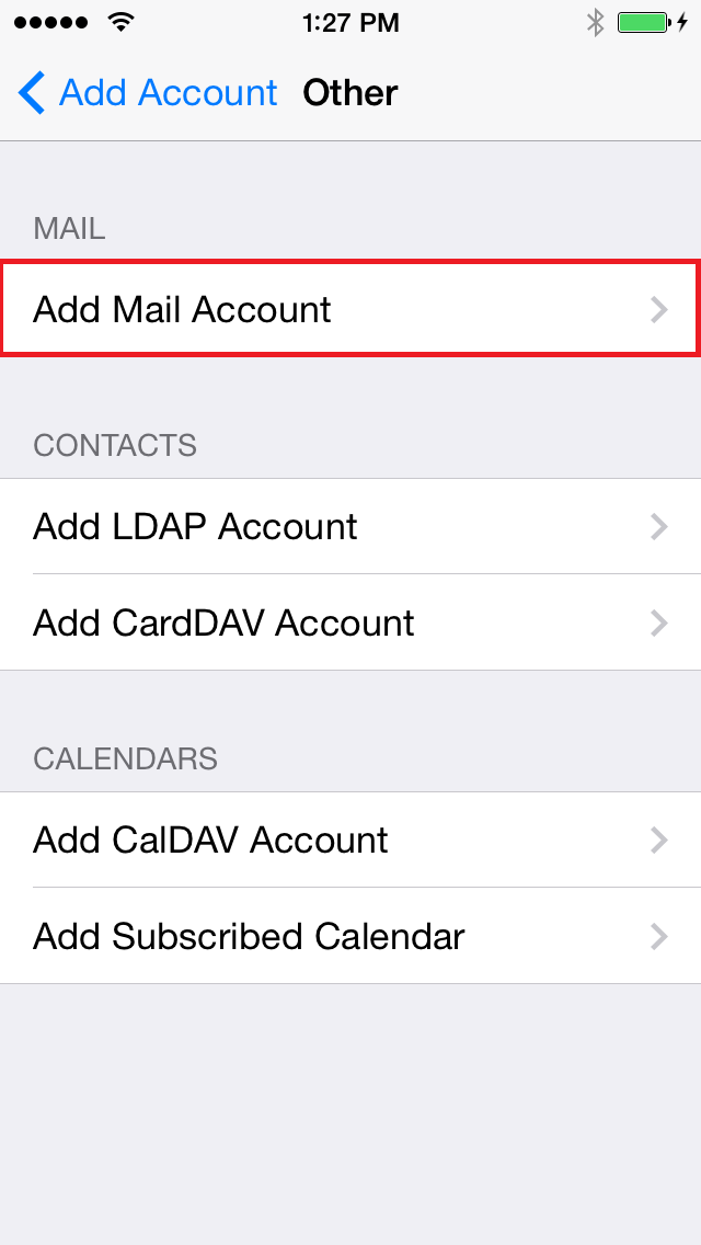 then, click "Add Mail Account"