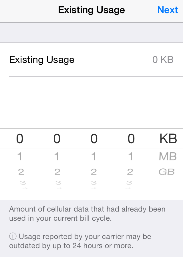 DataMan Next: Existing Data Usage Set Up