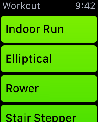 Workout app on Apple Watch