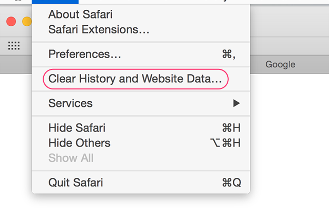 Clearing Web History in Safari