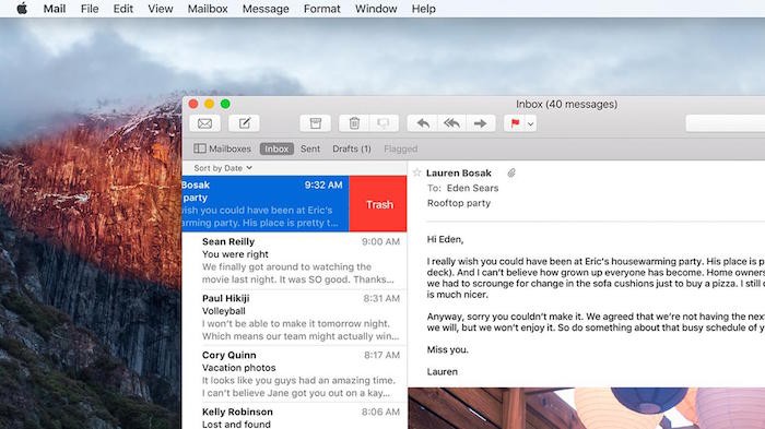 Mail improvements in El Capitan