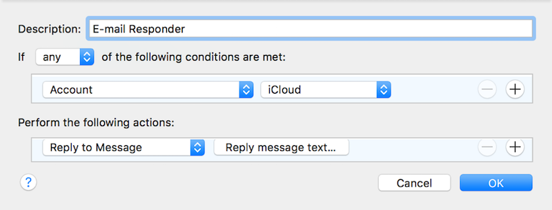 creating an email auto-responder in Mail OS X