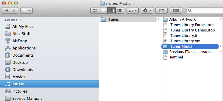 iTunes Media folder location