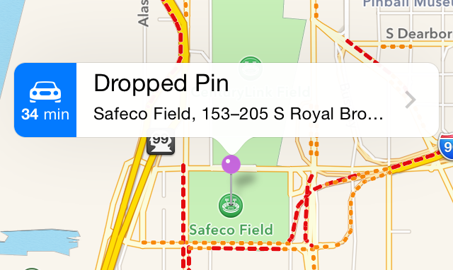 dropping a pin in apple maps