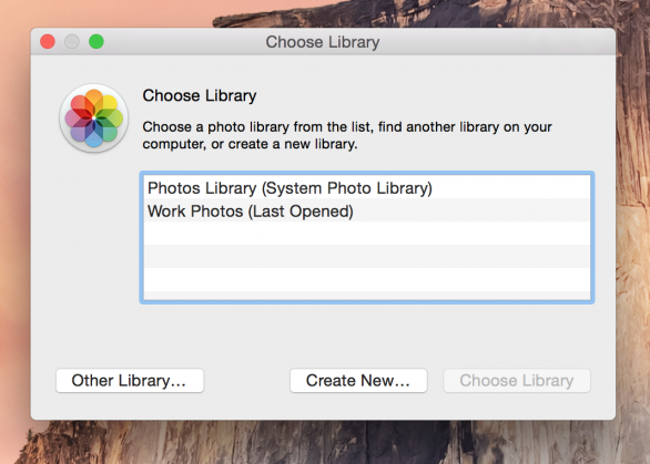 Choose Photos Library