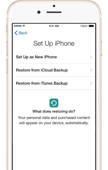Restore content to iPhone