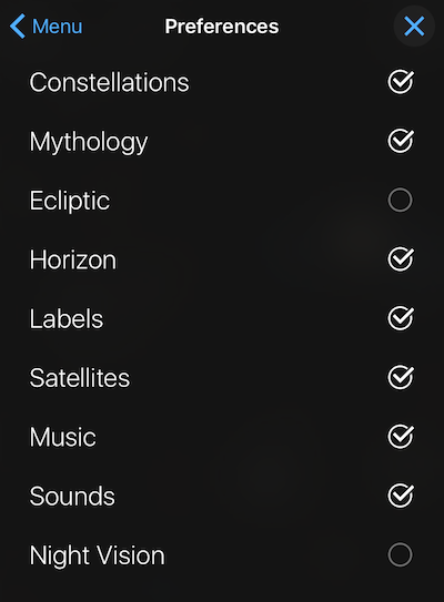 Sky Guide Preferences