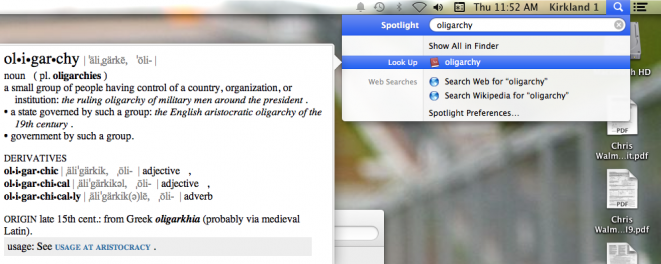 Using Spotlight as a Dictionary