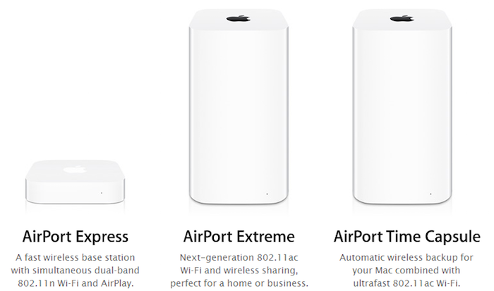 the AirPort router lineup
