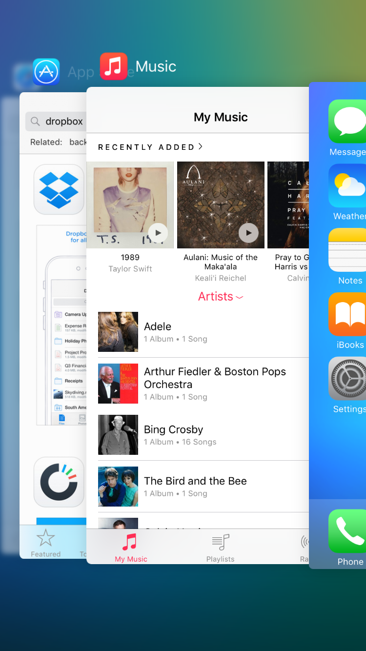 iOS 9 App Switcher