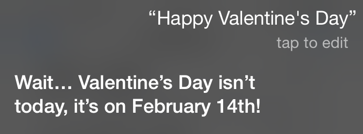Happy Valentine's Day Siri
