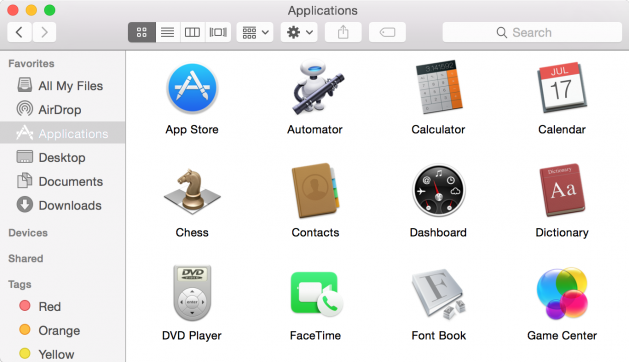Finder in OS X Yosemite