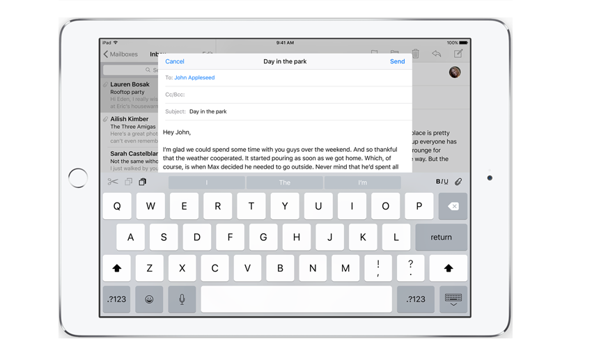quicktype iPad on iOS 9
