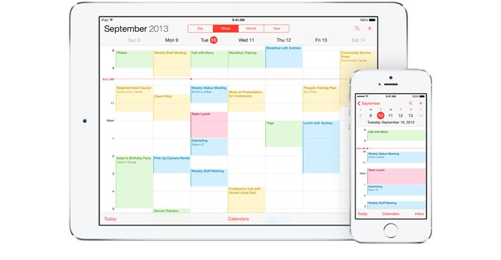 mail contacts calendars