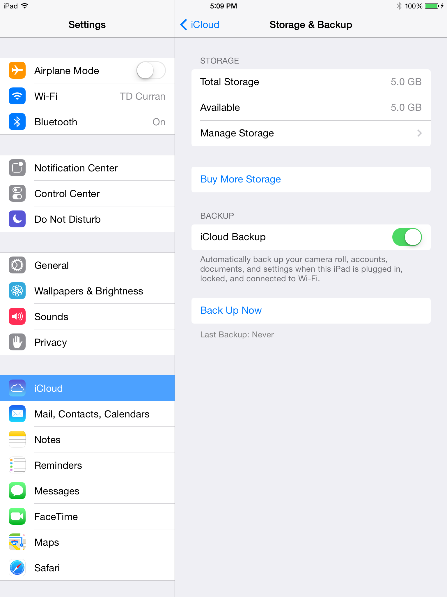 Setting up iCloud