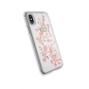 Speck Presidio Clear for iPhone X - Bella Pink with Gold Glitter